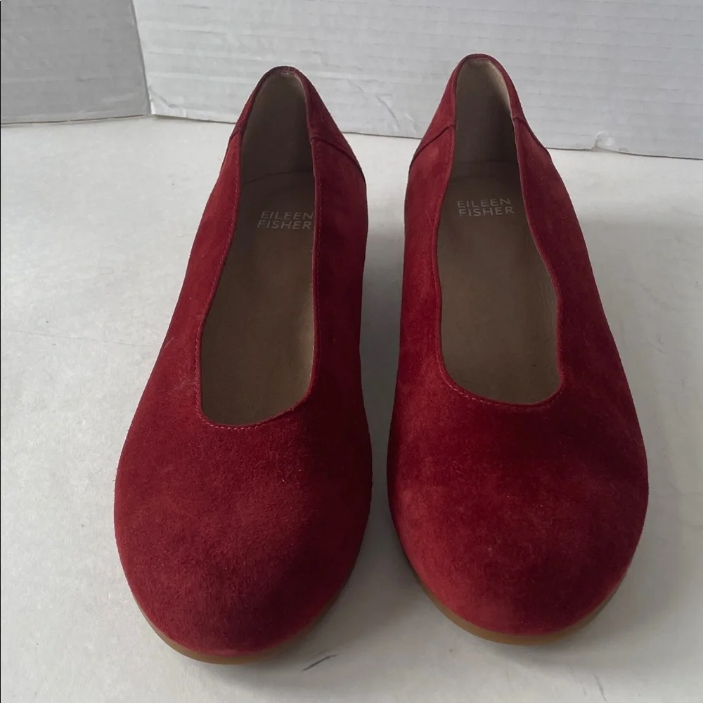 Eileen Fisher Red Suede Flats